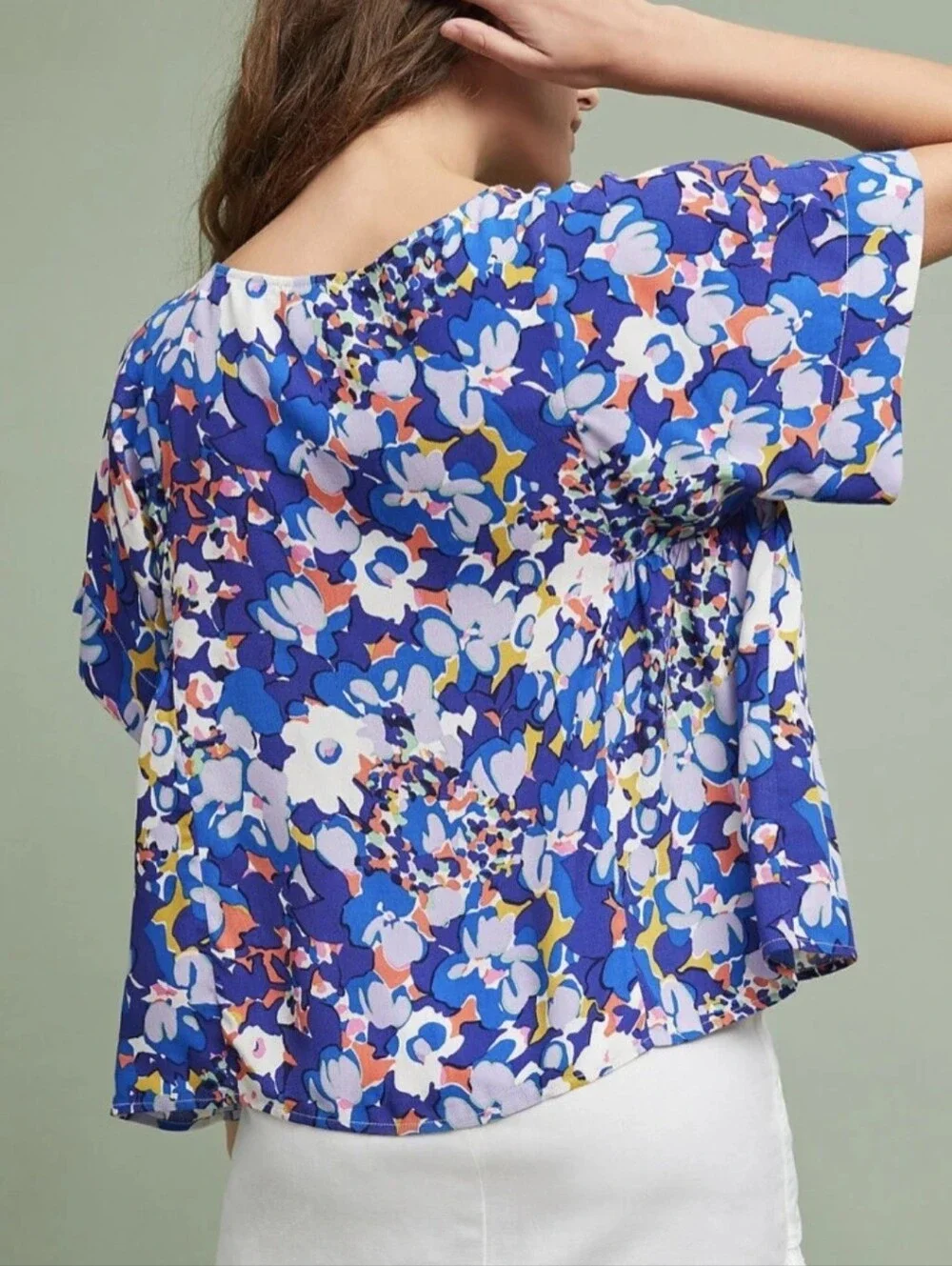 ❤️ ANTHROPOLOGIE MAEVE MILLA FLORAL TOP, MEDIUM - Picture 3 of 12
